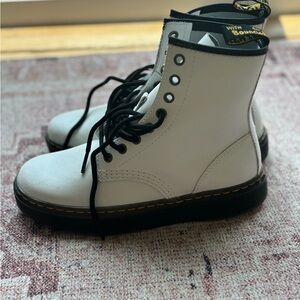 Dr. Martens White Leather Boots